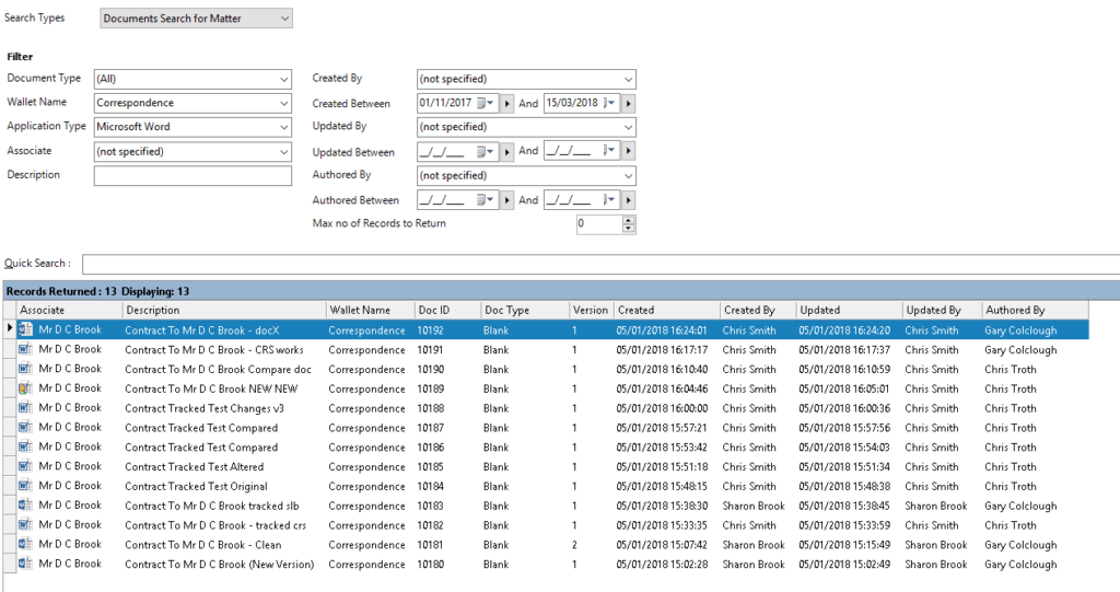 MatterSphere - How to find documents quickly - Top Tip No. 3 Filtered documents