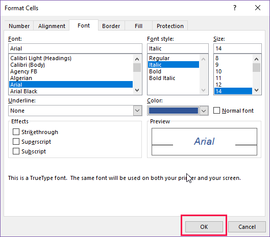 Excel Producing Consistent Data - 2 Prevention using Formatting Format Font