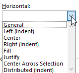 Excel Producing Consistent Data - 2 Prevention using Formatting Horizontal alignment