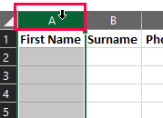 Excel Producing Consistent Data - 2 Prevention using Formatting Select Column
