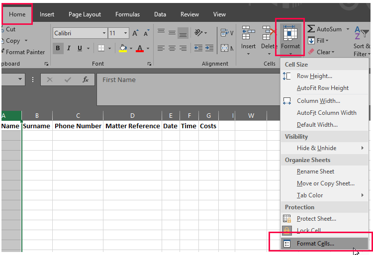 Excel Producing Consistent Data - 2 Prevention using Formatting format cells