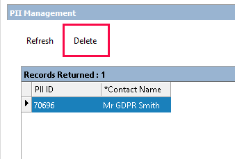MatterSphere GDPR Module GDPR Delete